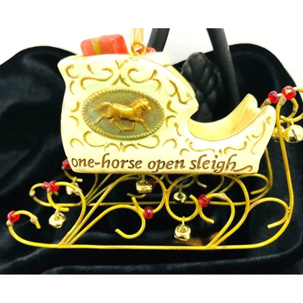 Vintage Hallmark Jingle Bells Christmas Ornament Yuletide Harmony Sleigh Boxed